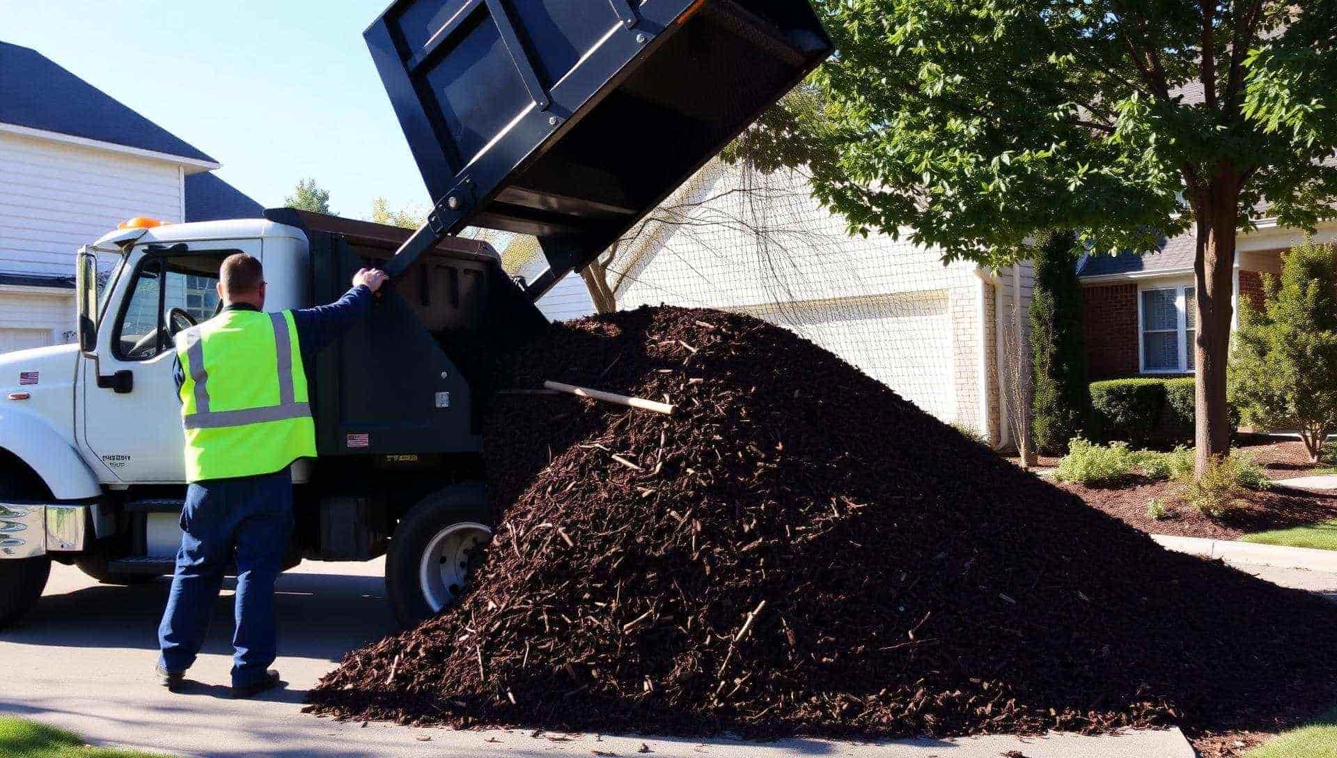 Bulk mulch dropped and ready to spread