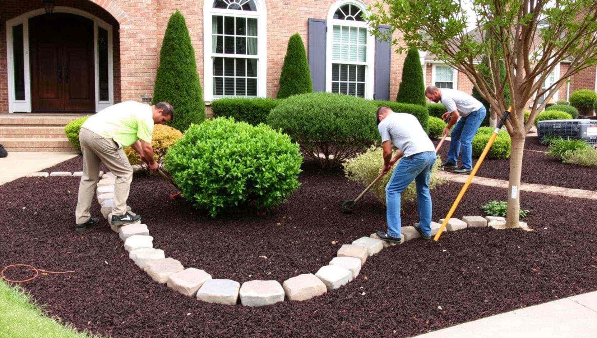Refreshed residential landscape with new plantings